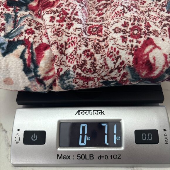 Lucky Brand Long Sleeve Knit Top with Cut Outs - Maroon Floral - Size M - Picture 12 of 12